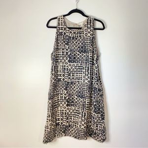 Garnet Hill 100% Linen Abstract Print Mini Dress Size 12